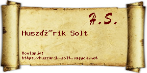 Huszárik Solt névjegykártya